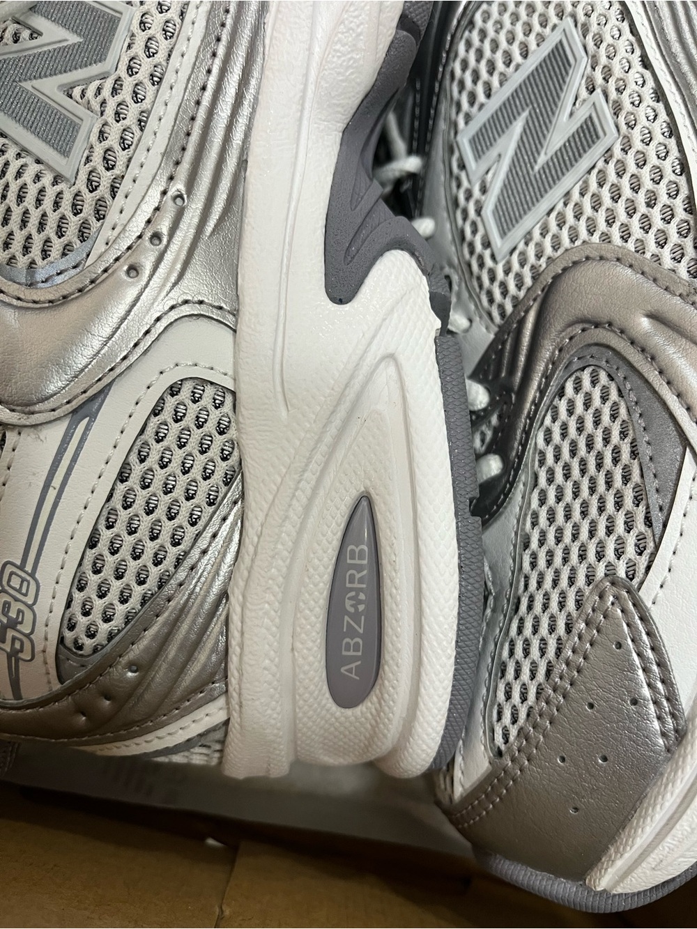 Brand new, never worn | New Balance Women's Silver and White Athletic Sneakers - Picture 5 of 11